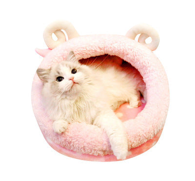 Zachte kattenmand met warm kussen en afneembare, wasbare hoes