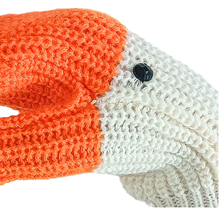 Gebreide wanten in de vorm van een gans
