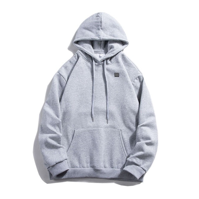 Verwarmde hoodie heren met buidelzak