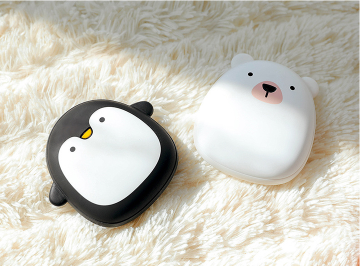 Schattige handwarmer pinguïn en ijsbeer, oplaadbaar op USB