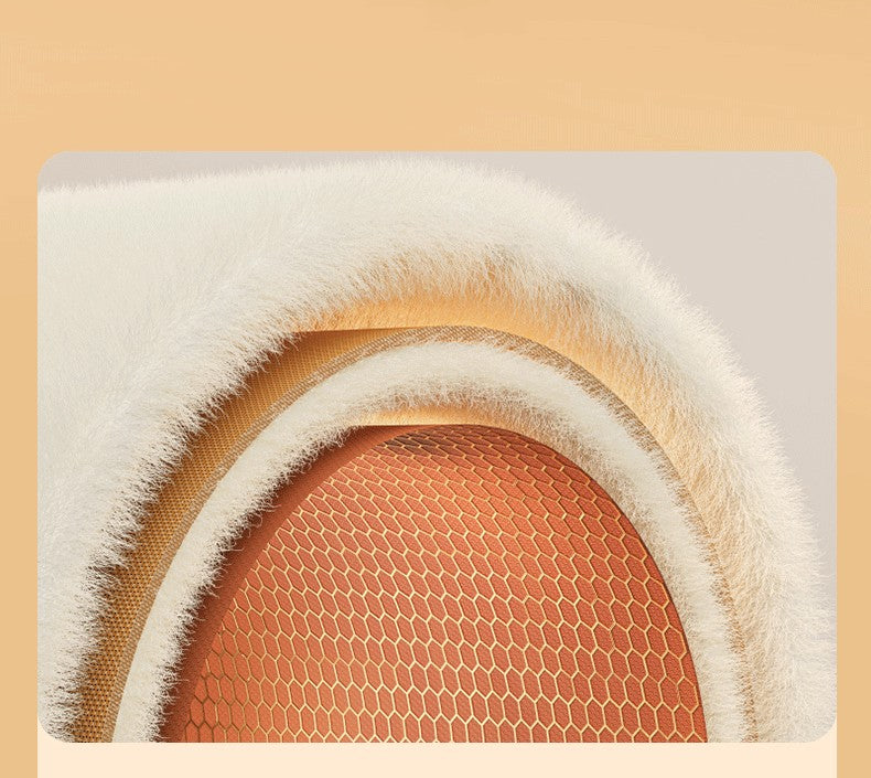 Fluwelen handwarmer uitgevouwen als schootdeken
