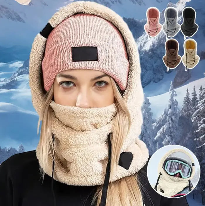 Winddicht sherpa met capuchon skimasker voor ultiem koud predection