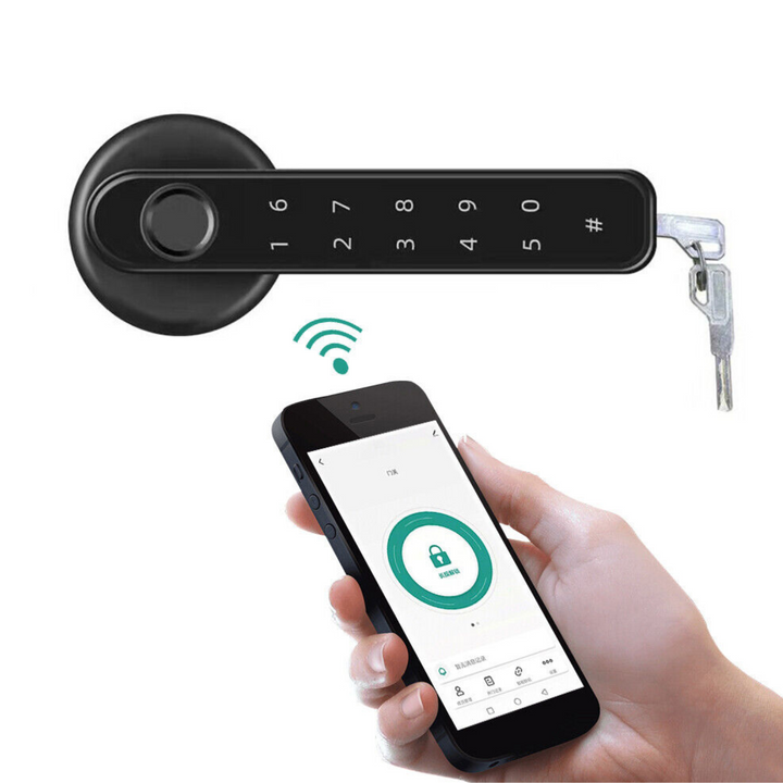 Slim deurslot met vingerafdruk, app en reservesleutel