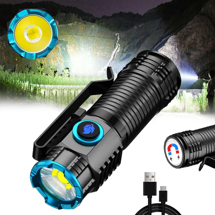 Hollevo™ Oplaadbare LED-zaklamp 1000 lumen met magnetische achterkant