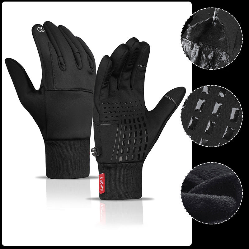 Waterafstotende gevoerde winterhandschoenen met touchscreen