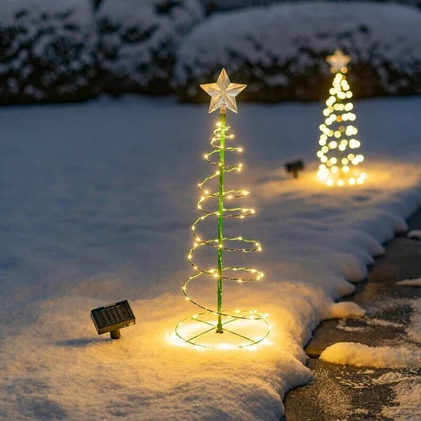 Hollevo™ Kerstboom op zonne-energie met ster, gaat elke avond aan