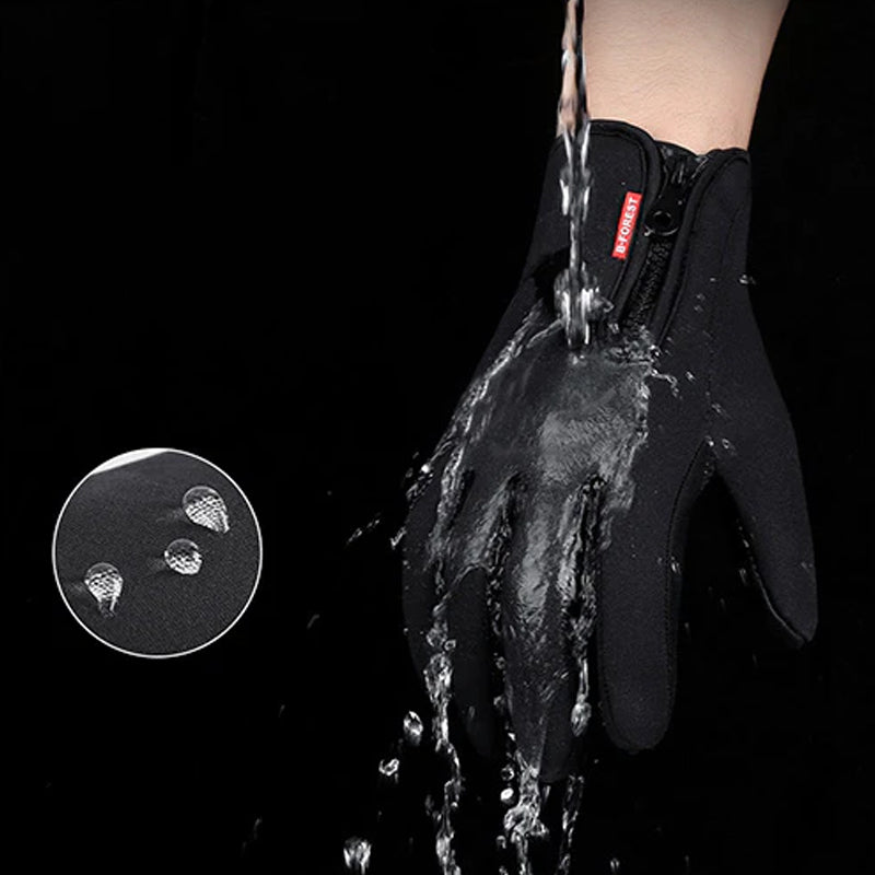 Waterafstotende gevoerde winterhandschoenen met touchscreen