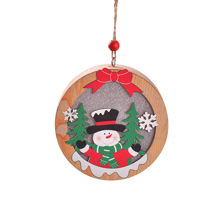 Houten kerstboomhanger – hangend lichtdoosje met touwtje