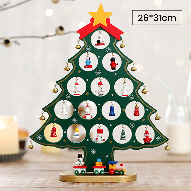 Doe-het-zelf houten mini kerstboom set