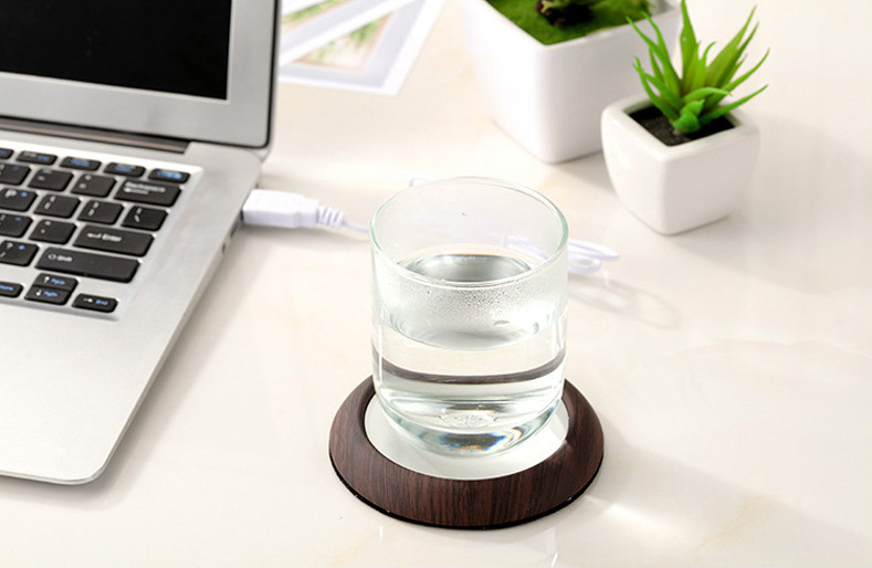Kopwarmer onderzetter met houtlook rand