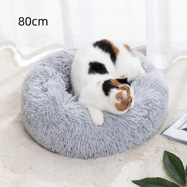 Warme ronde kattenmand voor de winter in 8 maten, van 30 tot 100 cm