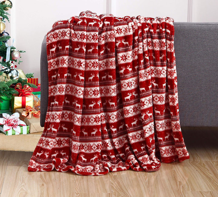Flanellen kerstplaid met rendierenprint