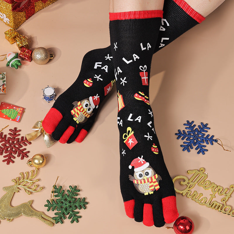 Kniehoge teensokken met kerstprint