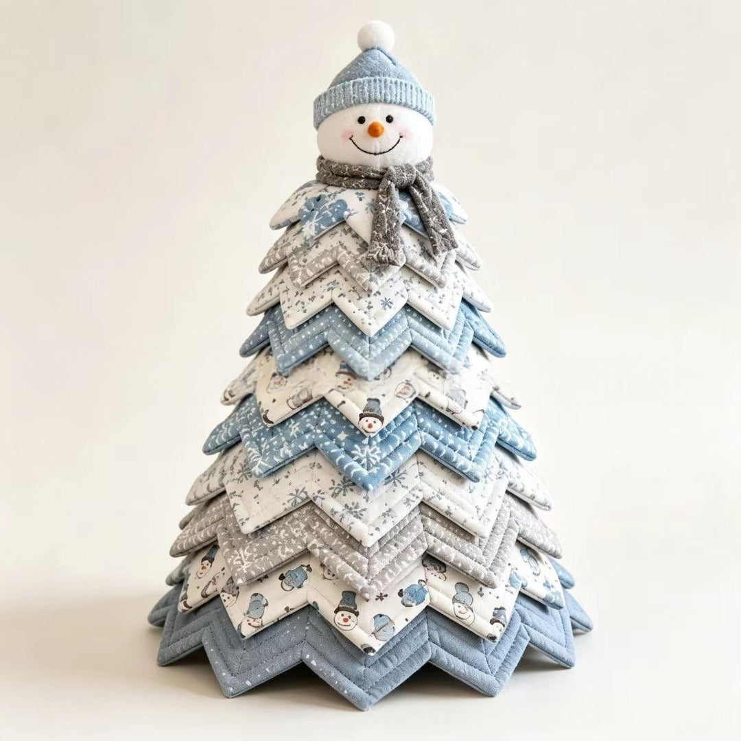Patchwork kerstboom van stof met ster