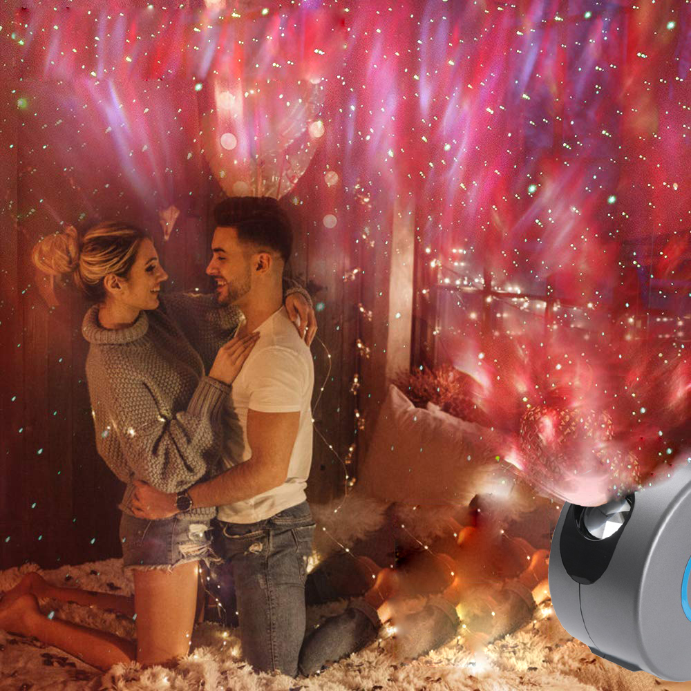 Draaiende sterrenhemel projector met 7 kleuren voor de slaapkamer