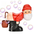 Kerstman bellenblaasmachine die bellen blaast