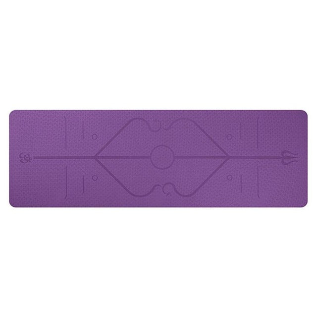 Hollevo Antislip yogamat met uitlijningslijnen, 6 mm dik