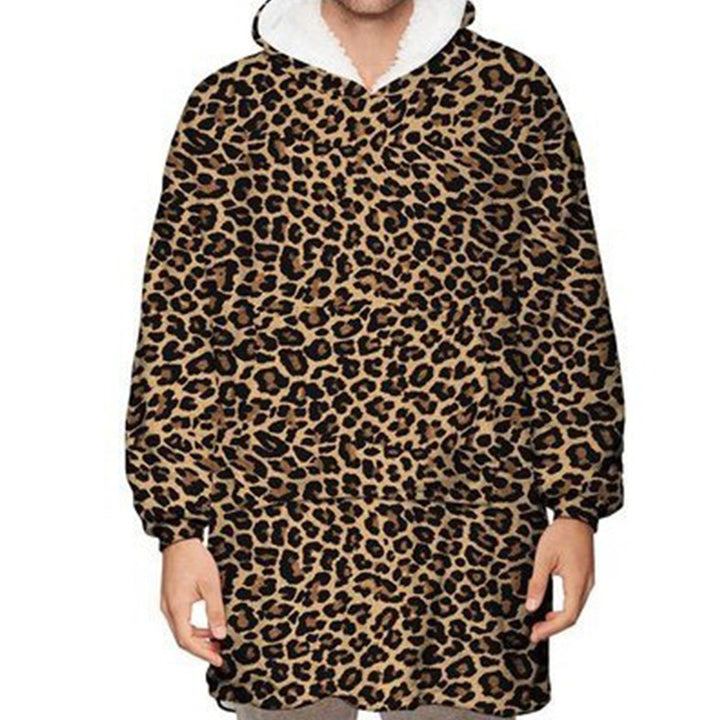 Oversized hoodie deken met capuchon en print