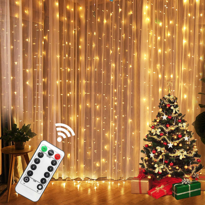 Led-lichtgordijn voor het raam met USB en 8 lichtstanden