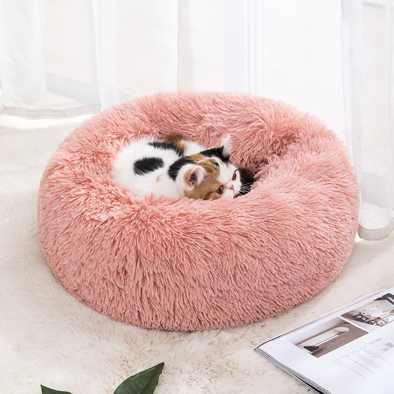 Warme ronde kattenmand voor de winter in 8 maten, van 30 tot 100 cm
