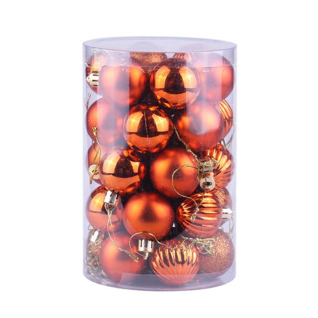 Kerstballen 4 cm, set van 34 in prachtige kleuren