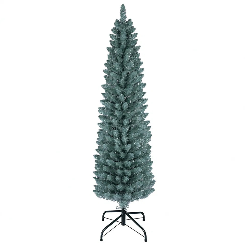 Smalle kleine berijpte kerstboom