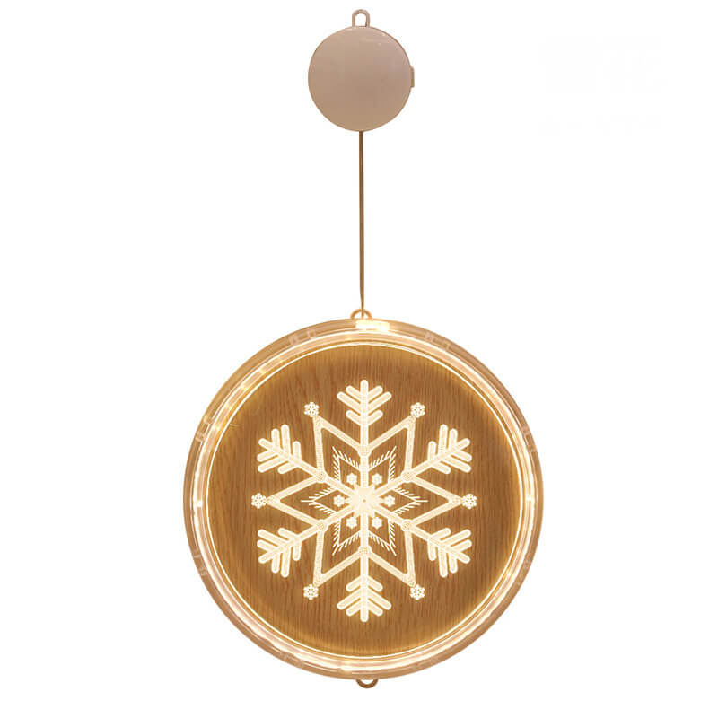 Kerst LED acryl decoratie ronde lamp met zuignap