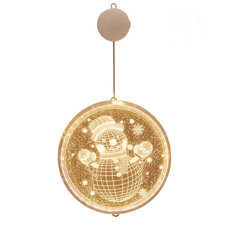 Kerst LED acryl decoratie ronde lamp met zuignap