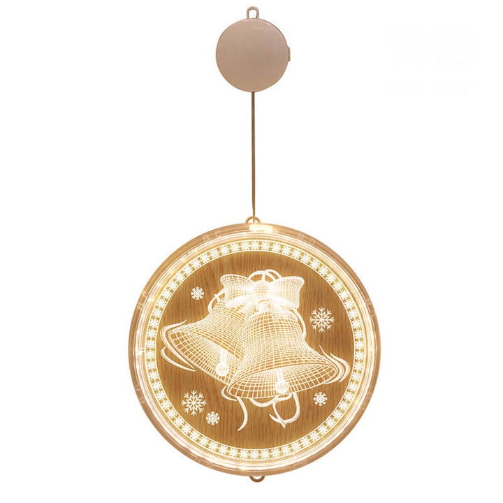 Kerst LED acryl decoratie ronde lamp met zuignap