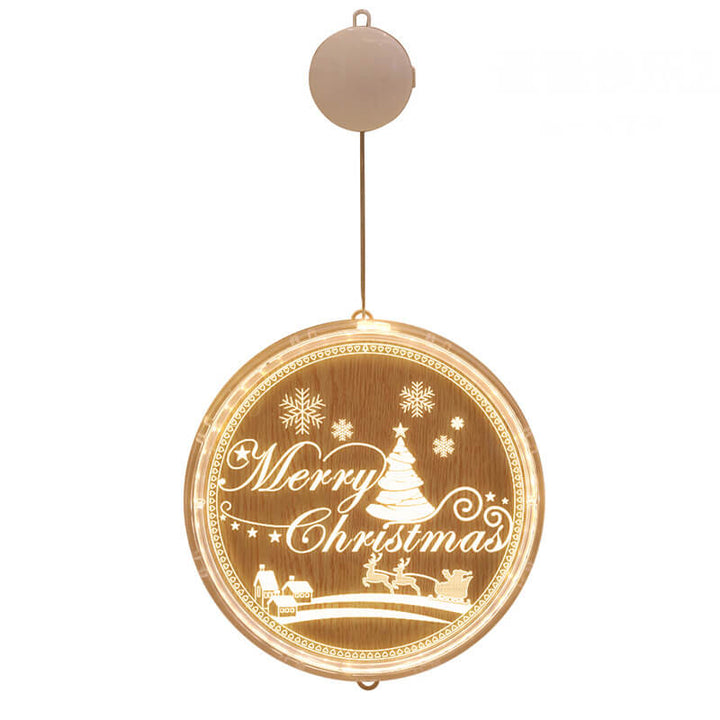 Kerst LED acryl decoratie ronde lamp met zuignap