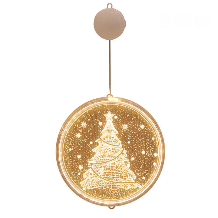 Kerst LED acryl decoratie ronde lamp met zuignap