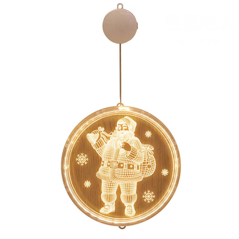Kerst LED acryl decoratie ronde lamp met zuignap