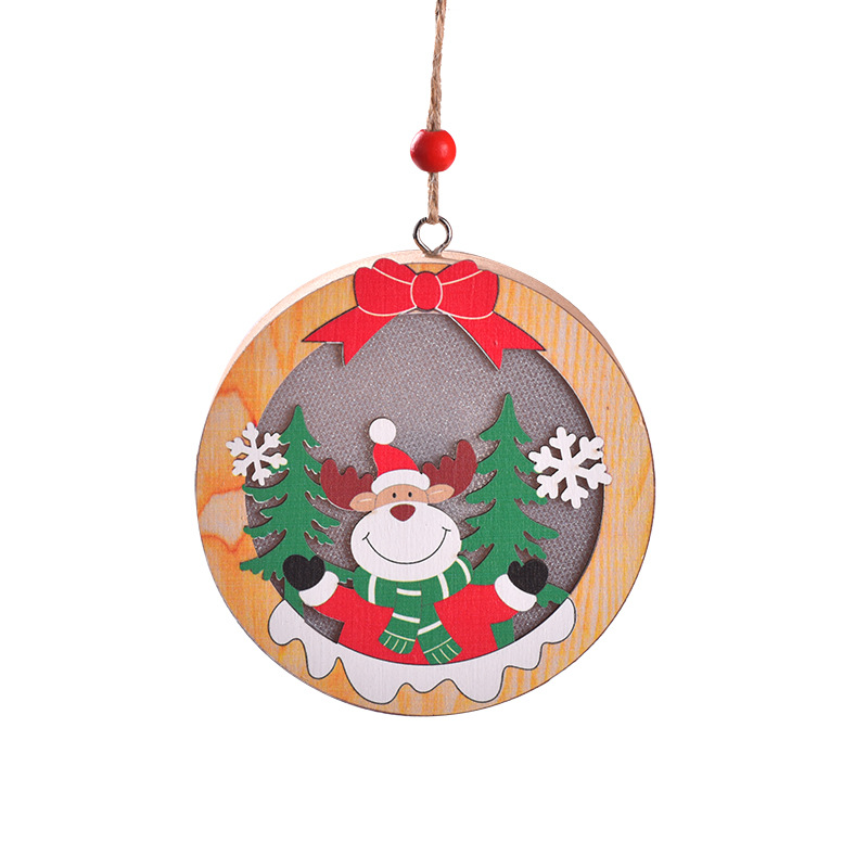Houten kerstboomhanger – hangend lichtdoosje met touwtje