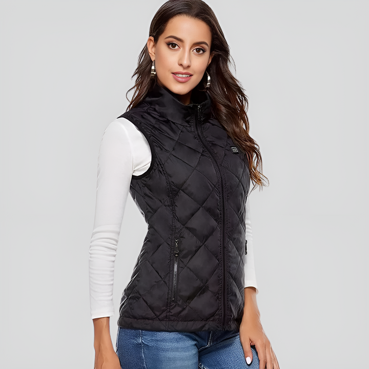 Hollevo™ Verwarmde bodywarmer dames met dubbele bediening en 9 zones