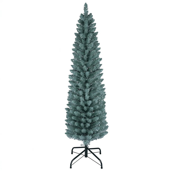 Smalle kleine berijpte kerstboom