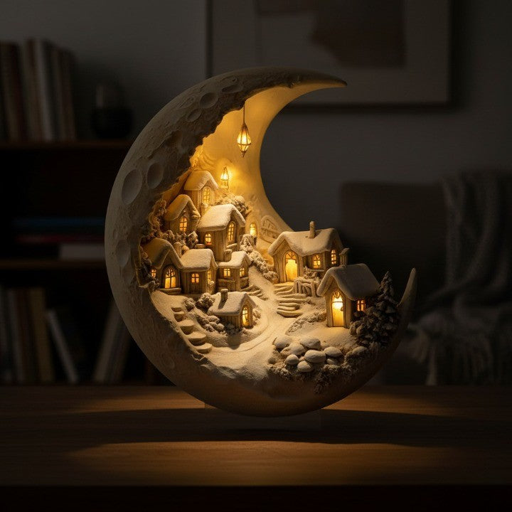 Maan winter stad decoratie