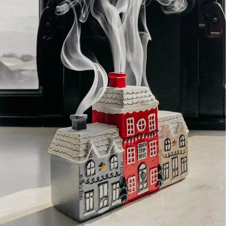 Hollevo™ Kersthuisje wierookbrander met 2 wierookkegeltjes