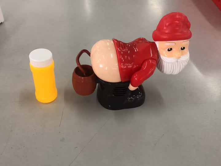 Kerstman bellenblaasmachine die bellen blaast
