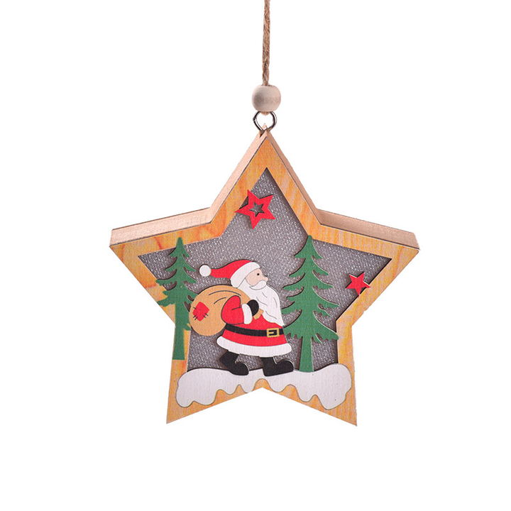 Houten kerstboomhanger – hangend lichtdoosje met touwtje