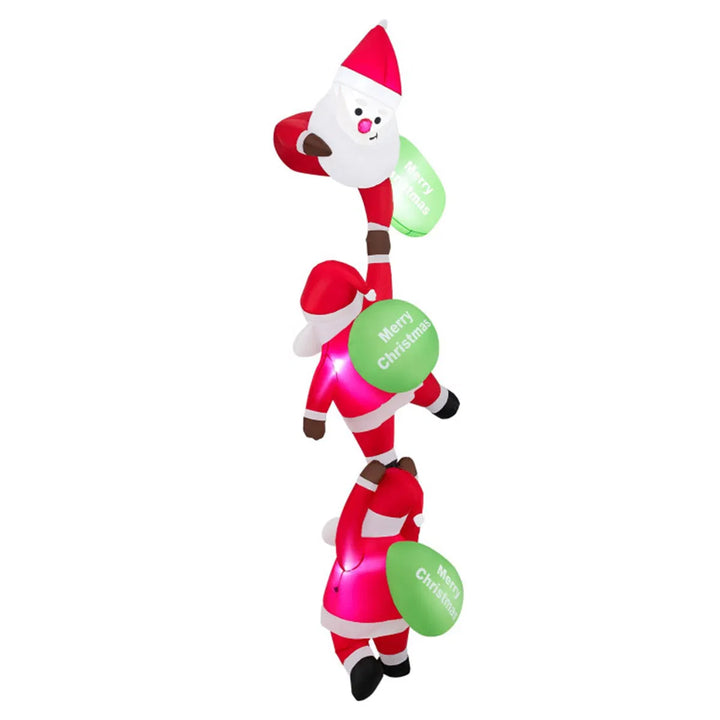 Opblaasbare decoratie met drie klimmende kerstmannen