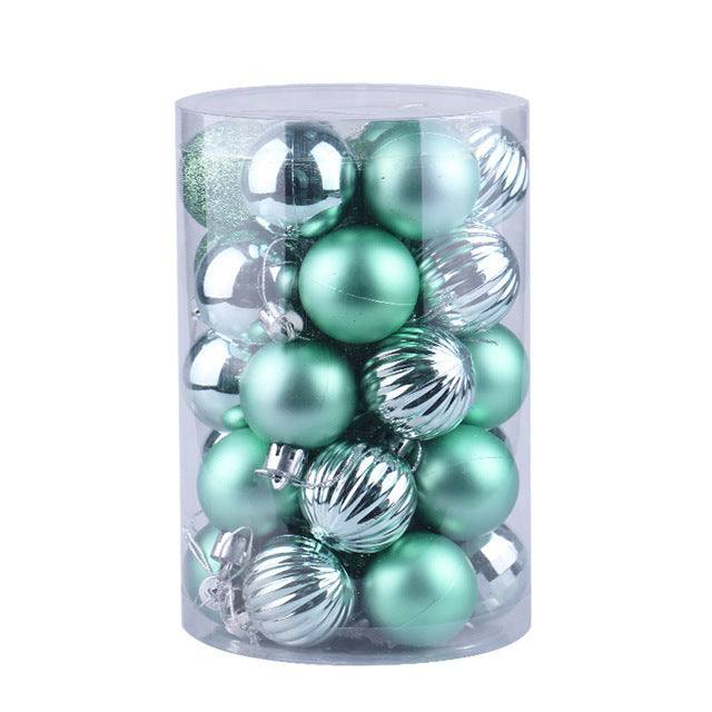 Kerstballen 4 cm, set van 34 in prachtige kleuren