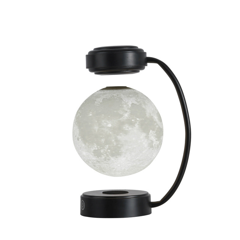 Zwevende 3D maanlamp onder gebogen houder