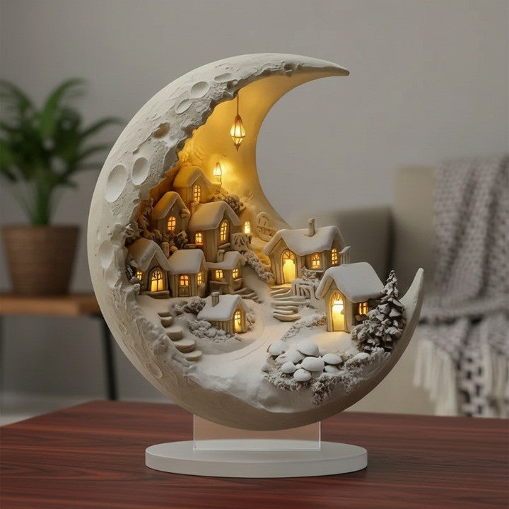 Maan winter stad decoratie