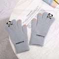 Gebreide handschoenen met klein pandaatje