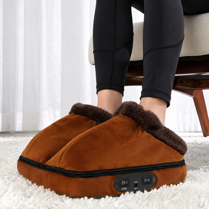 Hollevo™ Verwarmde voetenwarmer met massage en fleecevoering