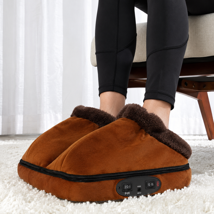 Elektrisch voet massageapparaat verwarmd verwarmer vibrerend fleece gevoerd dubbel zak