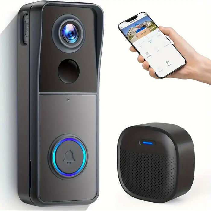 Hollevo™ Draadloze wifi video deurbel met 1080p HD en nachtzicht