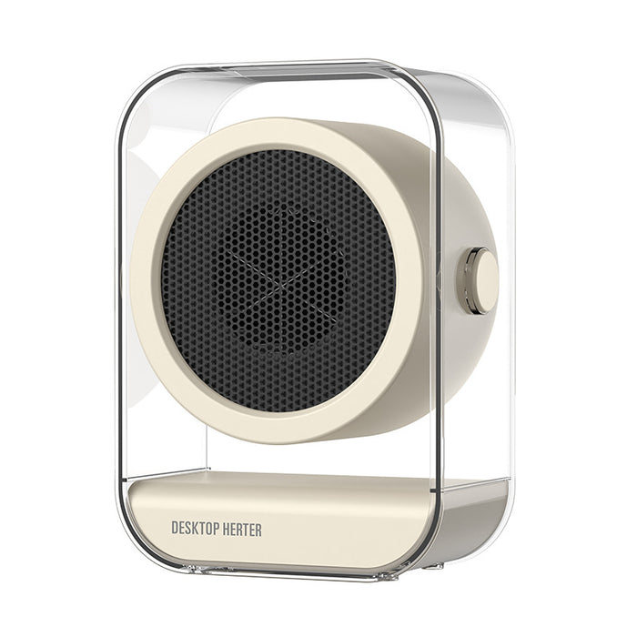 Hollevo Mini ventilatorkachel met doorzichtige kap en 2 standen