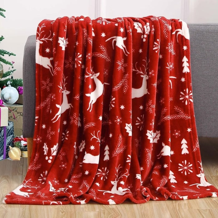Hollevo Dubbelzijdige kerst plaid van zachte flanel