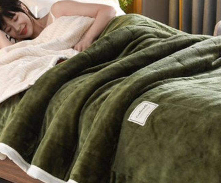 Dikke fleece deken met sherpa voering